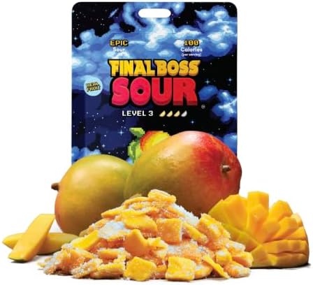Final Boss Sour, Sour Fruit Chews (1 Pack, Blue Raspberry Mango)
