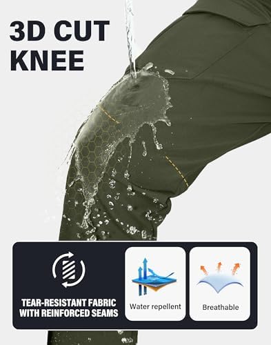 Pioneer Camp Men's Snow Ski Pants Waterproof Fleece Lined Outdoor Softshell Insulated Cargo Hiking Winter Pants Snowboard