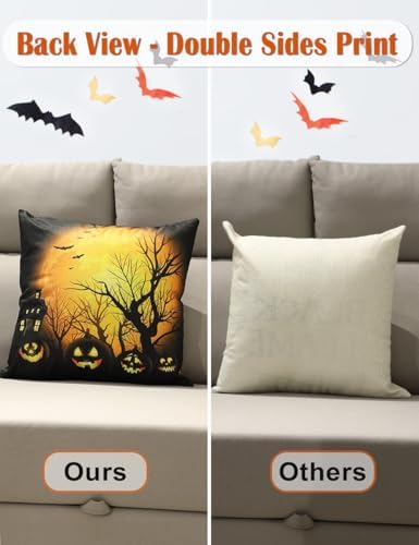 multiwins 4-Pack Double-Sided 8 Patterns Halloween Pillow Covers 20"x 20"