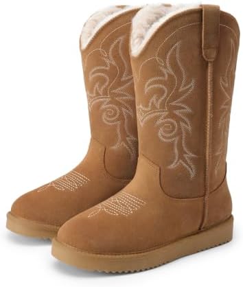 DREAM PAIRS Cowboy Boots for Women Western Winter Boots