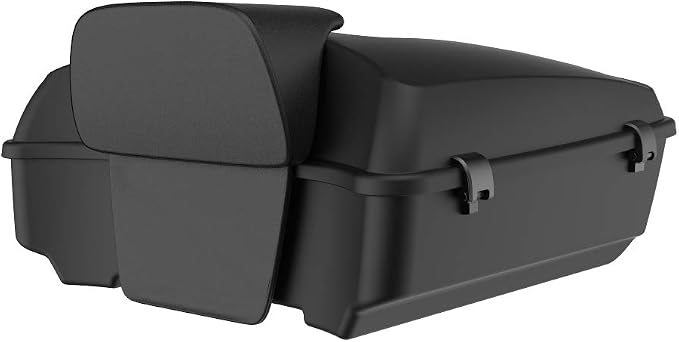 Advanblack Road Glide Tour Trunk Pack Denim Black Chopped Tour Trunk Pack Backrest Pad for '97-'25 Harley Touring Road King Street Glide Electra Glide CVO models