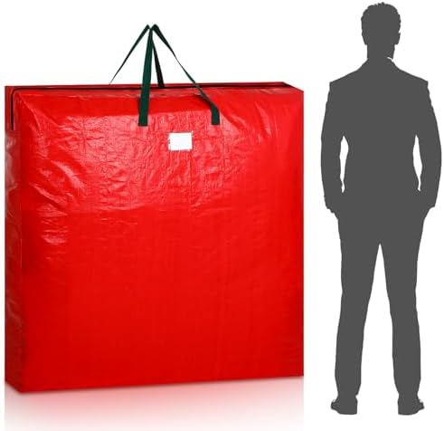1 Pcs 48 Inch Christmas Wreath Storage Bags with Handle, Red