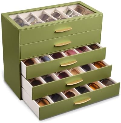 Lolalet Sunglasses Organizer Case for Women, Eyeglass Storage Holder