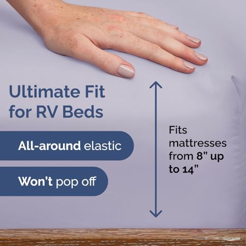 Short Queen Size 4 Piece Bed Sheet Set - RV Short Queen - Light Lavender