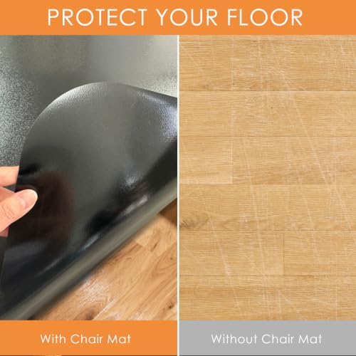 Kuyal Chair mat for Hardwood Floor, 46 x 60 inches Rectangle Floor Mats