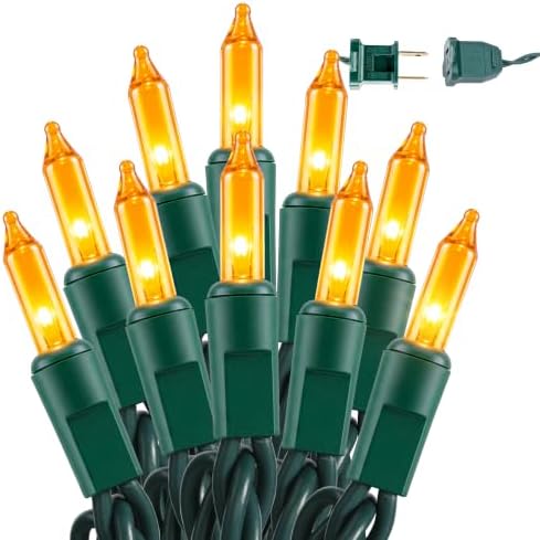 BrizLabs Gold Christmas Lights 300 Count 69.6ft Incandescent String Lights