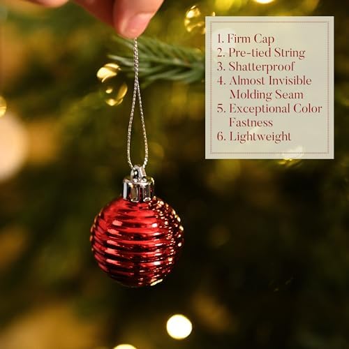 Valery Madelyn Small Christmas Tree Decorations Ball Ornaments 24ct 1.57"
