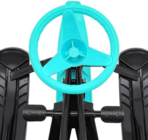 Snow Racer Sled, Ski Sled with Steering Wheel & Twin Brakes, Durable Steel Frame, Great Weight Capacity of 220 LBS, Sled for Kids Age 6 & Up, Teenagers Adult