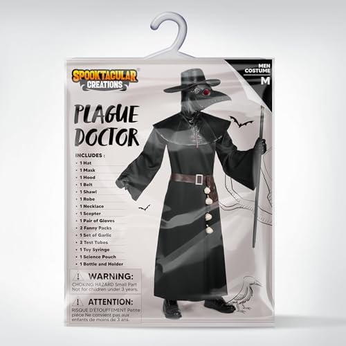 Spooktacular Creations Halloween Men Plague Doctor Costume Set, Adult Plague Doctor Accessories Costume for Halloween Cosplay