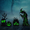 BRIGHTDECK 3 Pcs Halloween Witch Yard Signs Metal Stakes Outdoor Decoration
