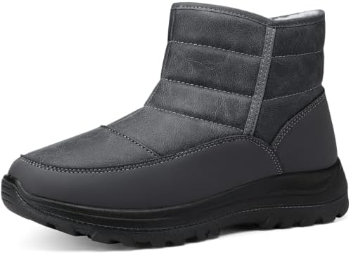 SHIBEVER Women Winter Snow Boots: Waterproof Slip on Fur Warm Ankle Boot