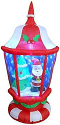 6 FT Tall Lighted Christmas Inflatable Lantern with Santa