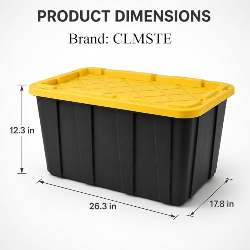 17 Gallon Storage Bins with Lids, 4 Pack Heavy Duty Plastic Tote Boxes