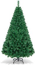 HAPPYGRILL 6FT Artificial Christmas Tree, Unlit Xmas Pine Tree, Metal Stand