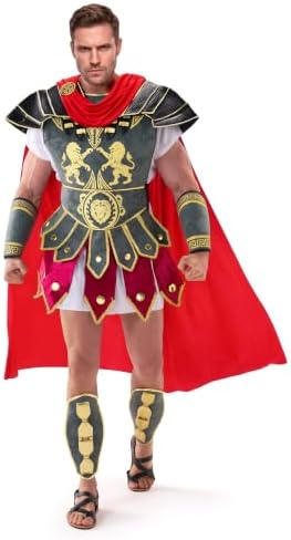 Spooktacular Creations Brave Men’s Roman Gladiator Costume Set for Halloween Audacious Dress Up Party