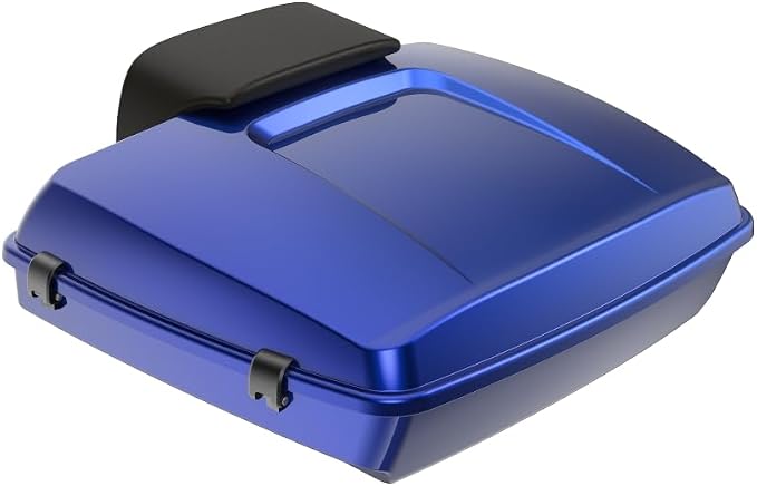 Advanblack Road Glide Tour Trunk Pack Aurora Blue Denim Razor Tour Trunk Pack Backrest Pad for '97-'26 Harley Touring Road King Street Glide Electra Glide CVO models