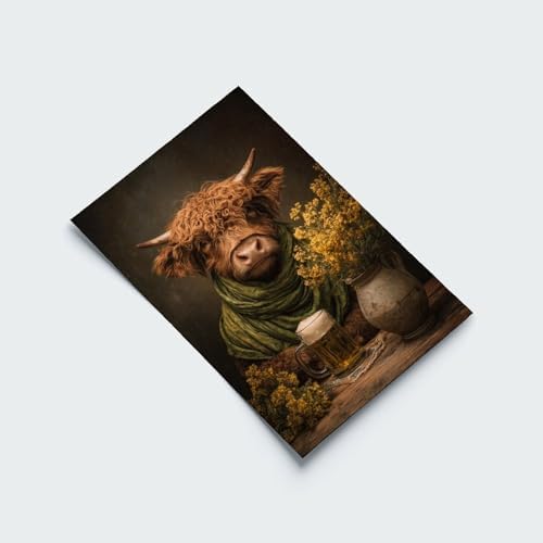 JDBeehpy Green Festival Mural Irish Classic Festival Artwork Decoration Highland Dairy St. Patrick's Day Bar Beer Poster Painting (Unframed, Canvas Only) Canvas Wall Decoration 16x24inch(40x60cm)