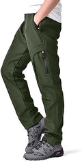 Men's hiking Snow Pants Skiing Winter Insulated Fleece lined Outdoor Water Repellent camping,walking,fishing
