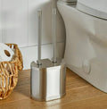 Metal Toilet Bowl Brush and Plunger Set, Brushed Nickel Bathroom Cleaning Kit, 2-in-1 Space Saving Holder, Rust Resistant Durable Toilet Brush Set with Hidden Storage Caddy