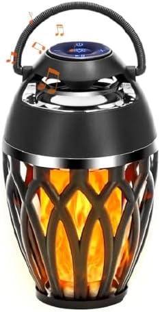 2 Pack Outdoor Bluetooth Speakers, LED Flame Light, Gifts for Men & Women