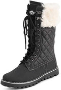 POLAR Womens Faux Fur Warm Thermal Waterproof Outdoor Walking Snow Winter Rubber Sole Calf Boots