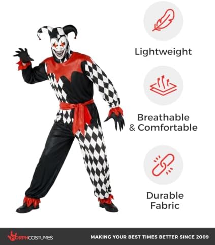 Morph, Jester Costume Men, Jester Outfit, Halloween Costumes for Men