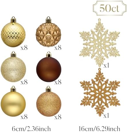 Valery Madelyn 50ct Christmas Tree Decorations Ball Ornaments 2.36 Inches