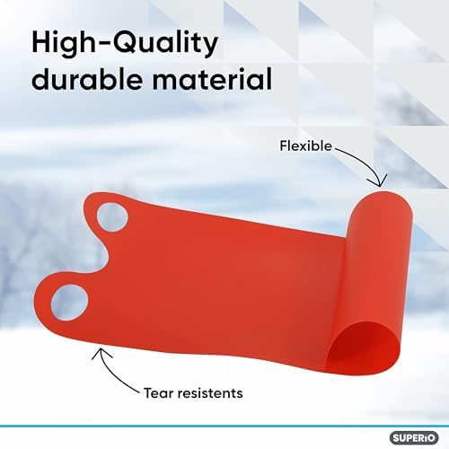 Superio Snow Slider Mat, Flexible Snow Sled Flying Carpet, Roll up Sleds for Kids and Adults 54" Lightweight Portable Plastic Snowboard Sled (Red), 6 Pack