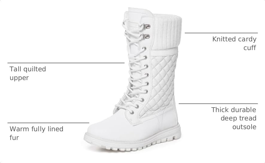 POLAR Womens Faux Fur Warm Thermal Waterproof Outdoor Walking Snow Winter Rubber Sole Calf Boots