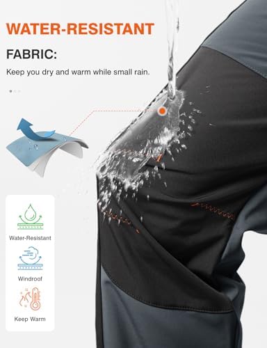 TBMPOY Men's Snow Ski Hiking Pants Waterproof Winter Fleece Lined Pants Camping Skiing Ice Fishing Pants with Belt