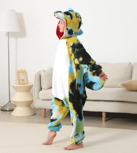 Animal Onesie Pajamas for Kids, Soft Flannel Halloween Cosplay Costume for Boys Girls