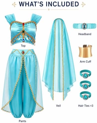 CICOCI Womens Arabian Princess Costume 10-Piece Desert Dancer Outfit