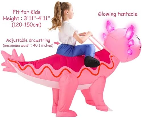 Kids Inflatable Axolotl Costume Halloween Outfits for Girls Boys
