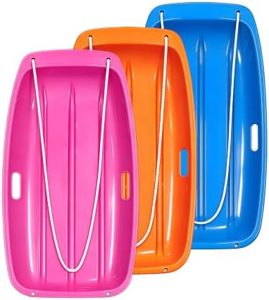 Snow Sled for Kids and Adult, Toboggan Sled with Plastic Cold-Resistant 35"