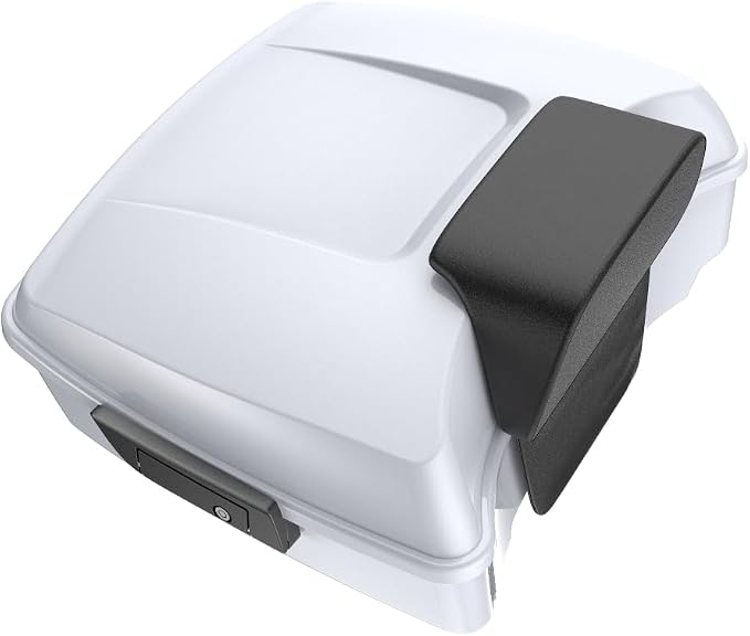 Advanblack Road Glide Tour Trunk Pack Crushed Ice Pearl Chopped Tour Trunk Pack Backrest Pad for '97-'25 Harley Touring Road King Street Glide Electra Glide CVO models