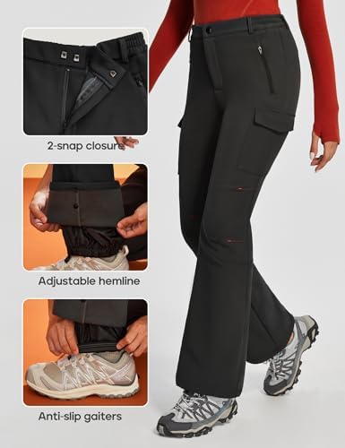 Snow Ski Pants Women Softshell Insulated Fleece Lined Pants Women