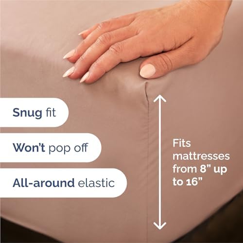 Split King Size 5 Piece Sheet Set - Breathable & Cooling Sheets - Mauve