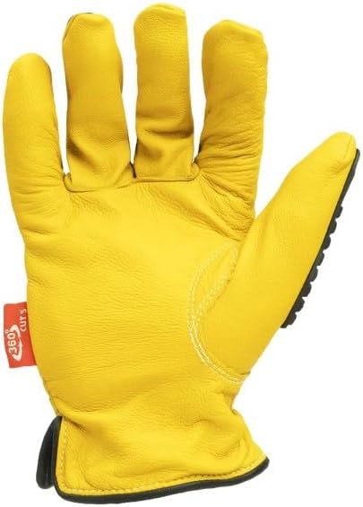 Ironclad Mens Work Glove 360 CUT LEATHER IMPACT, Yellow, Medium US