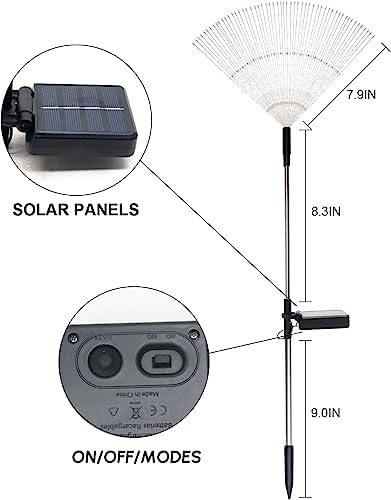 Solar Garden Firework Lights Outdoor Waterproof 4 Pack Solar Powered Art Stake Twinkle Outside Solar Lighting Upgrad 180 LED Sparklers Lights for Yard Party Christmas Decorations (Colorful)