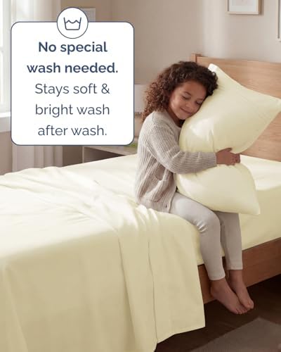 Twin Size 3 Piece Sheet Set - Comfy Breathable & Cooling Sheets - Off White