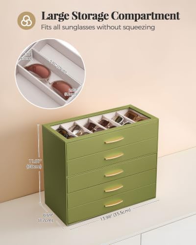 Lolalet Sunglasses Organizer Case for Women, Eyeglass Storage Holder