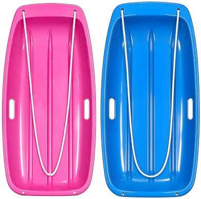 Snow Sled for Kids and Adult, Toboggan Sled with Plastic Cold-Resistant 35"