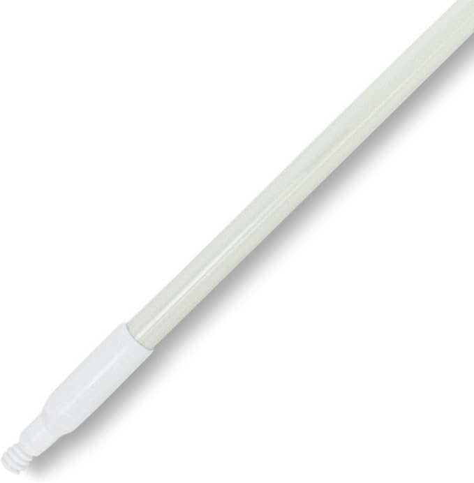 SPARTA Fiberglass Broomstick Replacement Broom Handle with Acme Threaded Tip for Industrial Cleaning Tools, Fiberglass, 60 Inches, White, (Pack of 12)