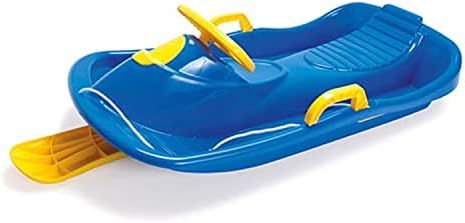 Dantoy - Steering sledge for children from 3 years - With steering wheel and brakes and rope with handle - Children's sledge for winter sports - The sledge is made in Denmark.