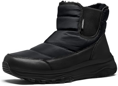 Coostar Snow Boots for Men Waterproof Winter Boots with Arch Support Lightweight Outdoor Casual Boot