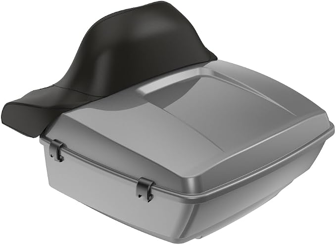 Advanblack Road Glide Tour Trunk Pack Charcoal Pearl King Tour Trunk Pack Luggage +Wrap-Around Backrest Pad for '97-'25 Harley Touring Road King Street Glide Electra Glide CVO Models