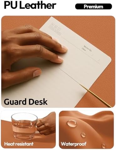 YSAGi Leather Desk Pad Protector, Office Desk Mat, Large Mouse Pad, Non-Slip PU Leather Desk Blotter, Laptop Desk Pad, Waterproof Desk Writing Pad for Office and Home (Brown,55" x 17.2")