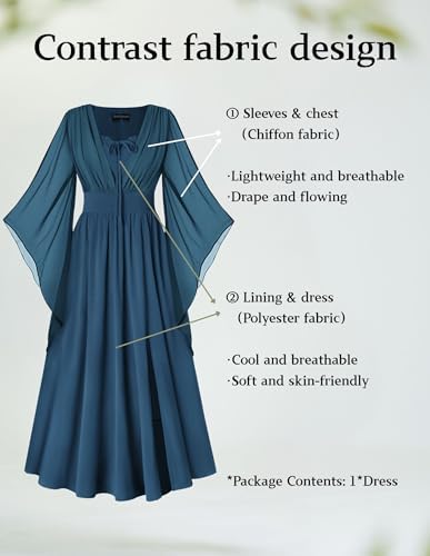 Scarlet Darkness Renaissance Costume Women Pirate Medieval Maxi Dress