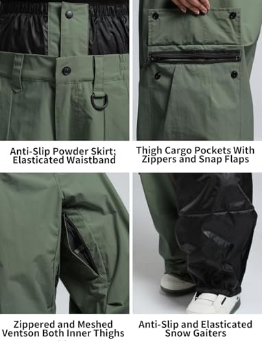 GSOU SNOW Women Men Baggy Snowboard Pants Ski Snow Pants Waterproof