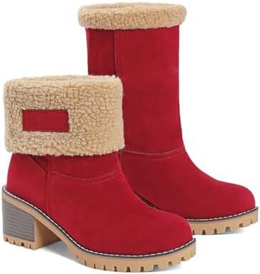 AOSPHIRAYLIAN Snow Boots Women Fur Lined Winter Boots Slip on Warm Shoes